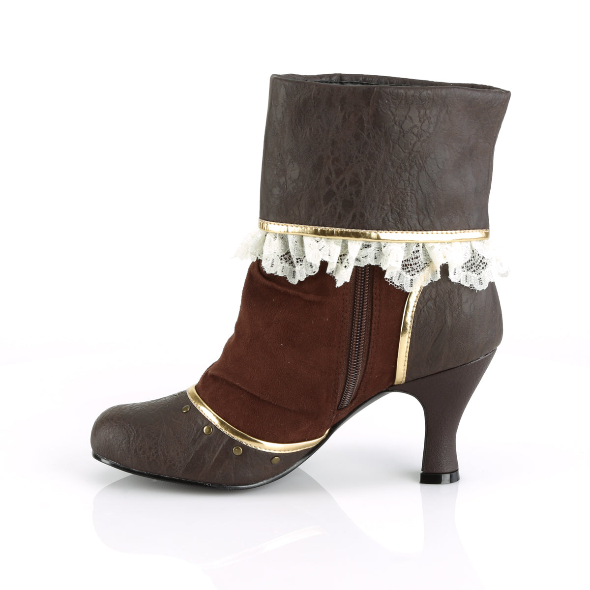 Funtasma Womens Boots. MATEY-115 Braune beunruhigte PU-Mikrofaser