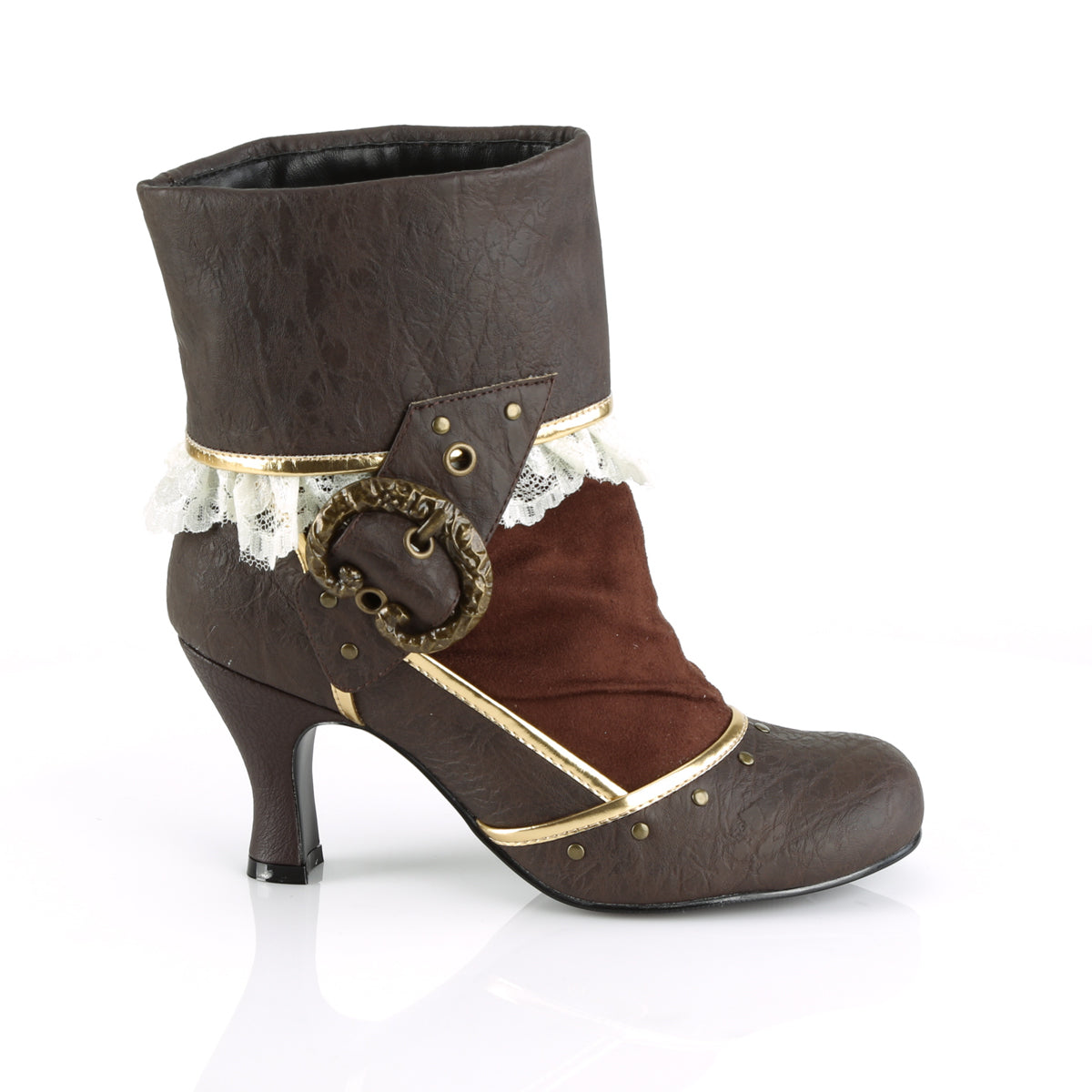 Funtasma Womens Boots. MATEY-115 Braune beunruhigte PU-Mikrofaser