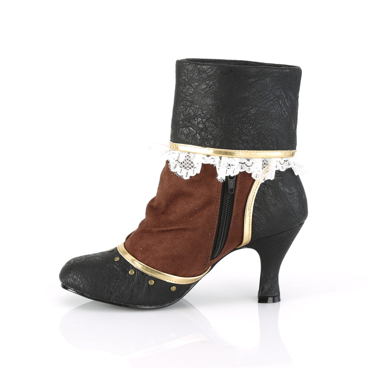 Funtasma Womens Boots. MATEY-115 BLK Distressed PU-Braun Mikrofaser