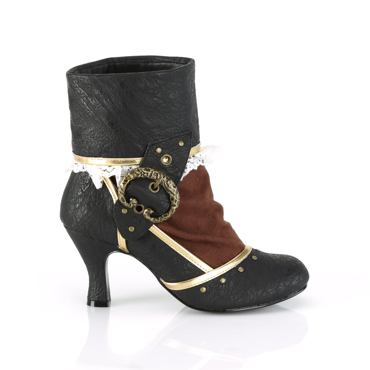 Funtasma Womens Boots. MATEY-115 BLK Distressed PU-Braun Mikrofaser