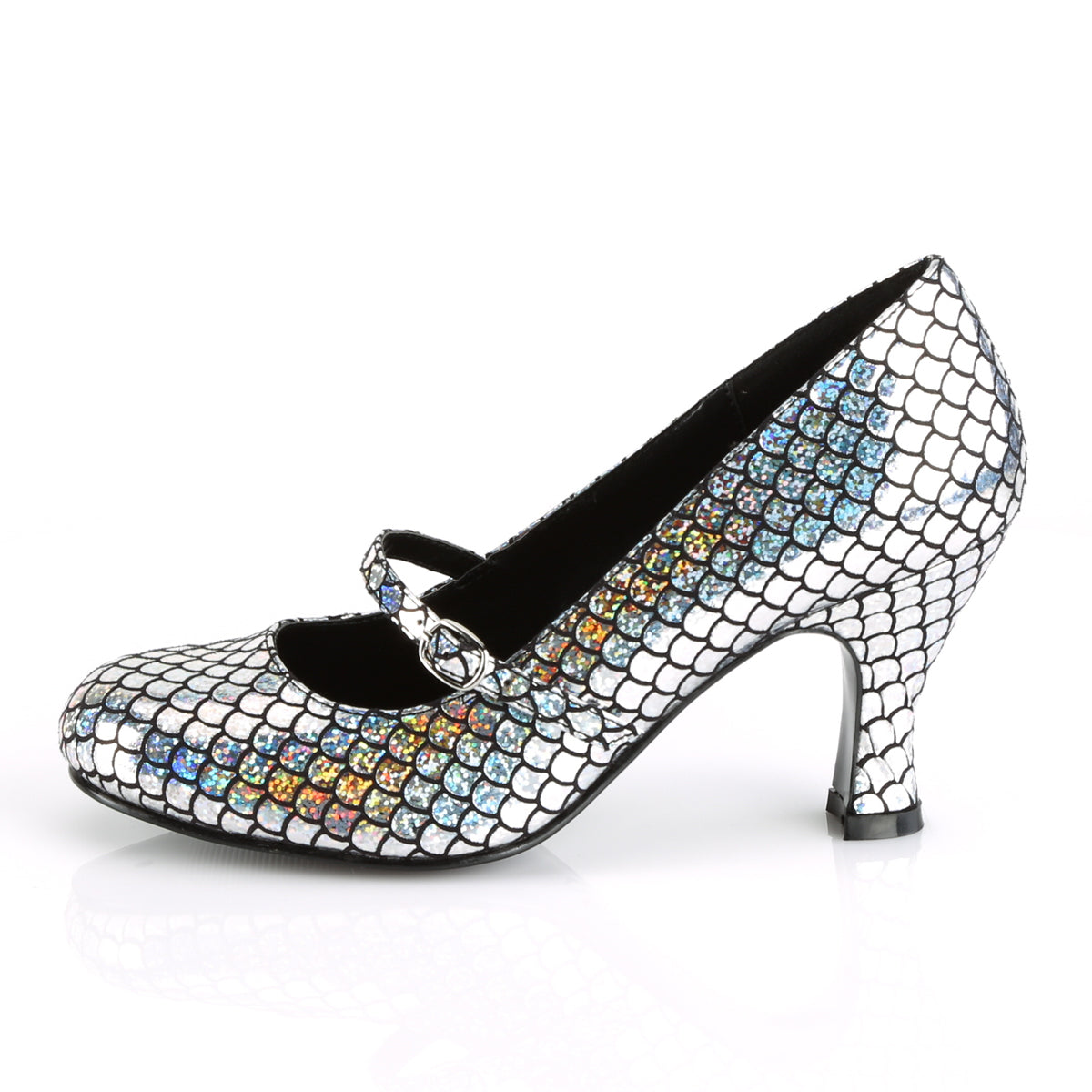 Funtasma Frauenpumpen Mermaid-70 Silber Hologramm PU