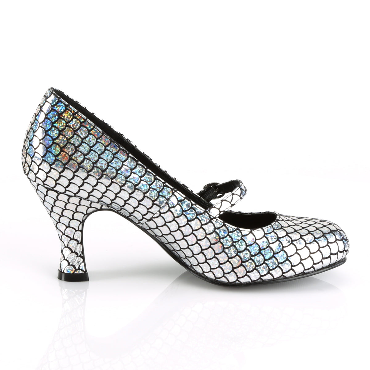 Funtasma Frauenpumpen Mermaid-70 Silber Hologramm PU