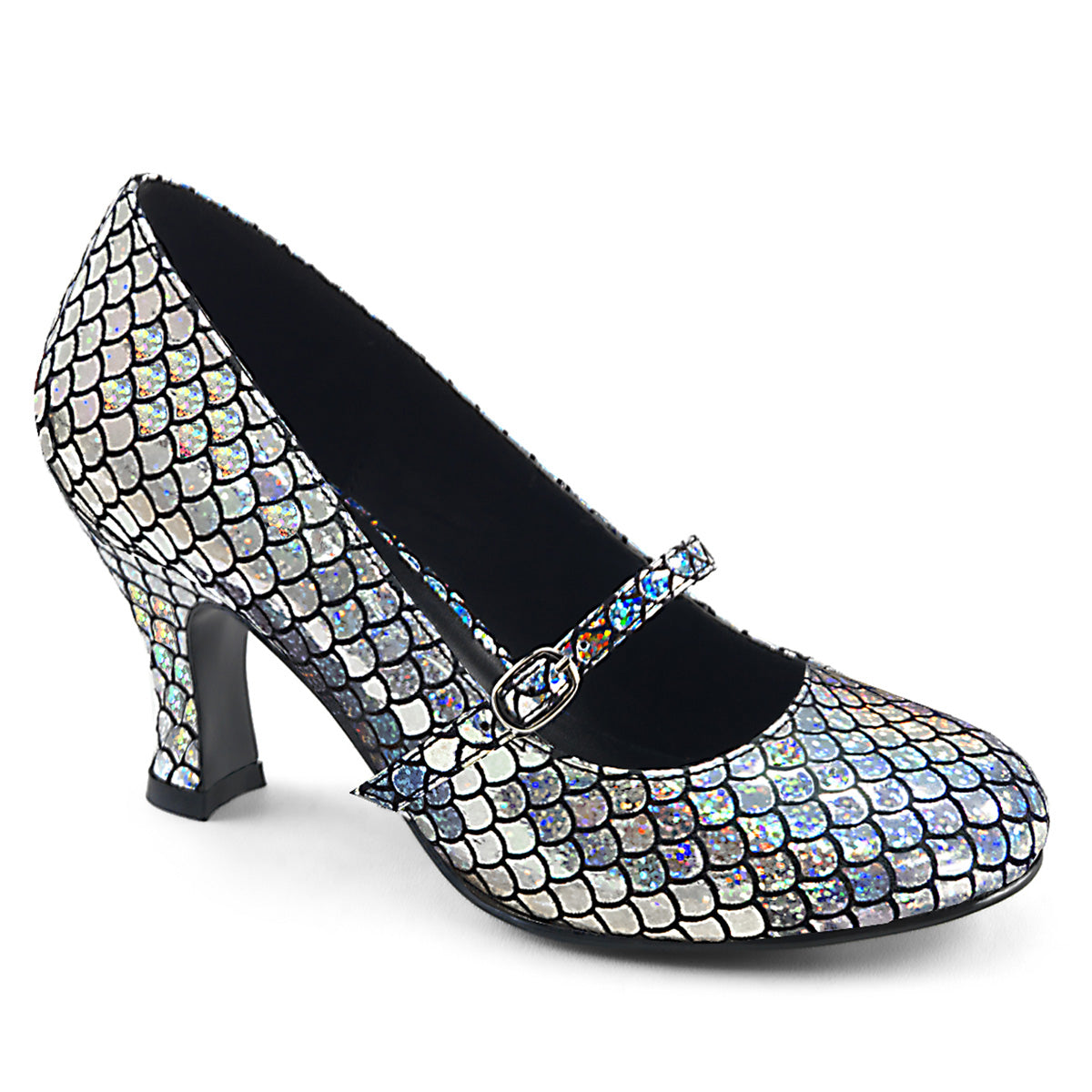 Funtasma Frauenpumpen Mermaid-70 Silber Hologramm PU