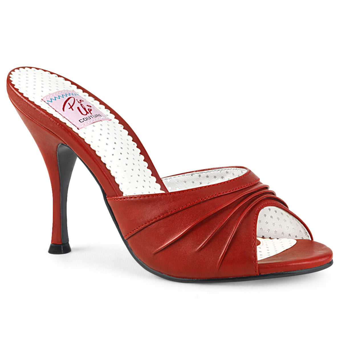 Pin Up Couture Womens Pumps MONROE-01 Red Faux Leather