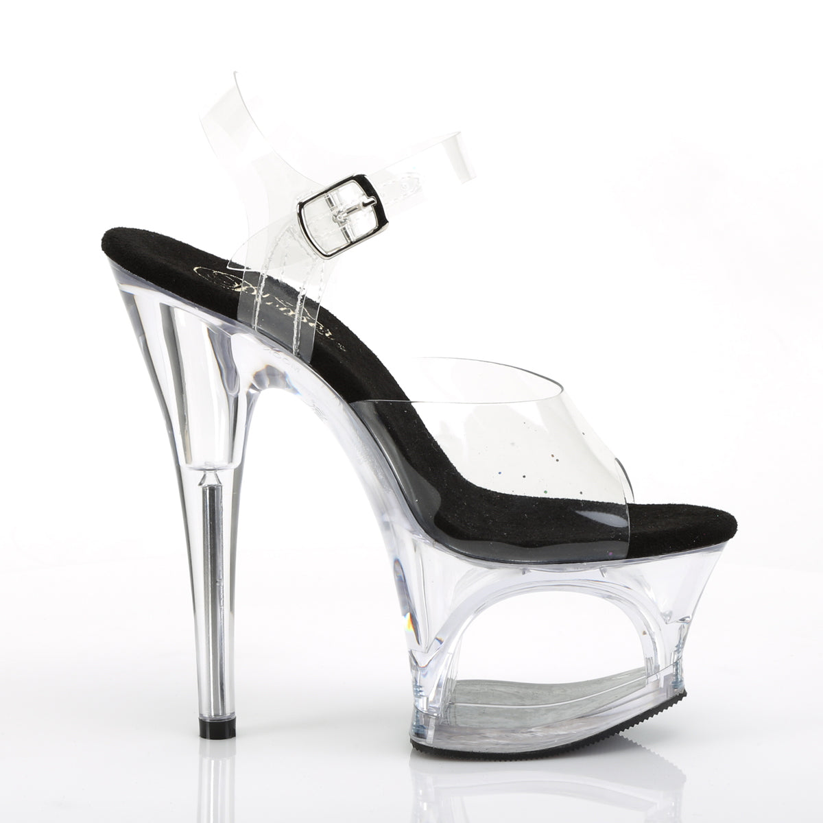 Pleaser Womens Sandals MOON-708 Clr-Blk/Clr