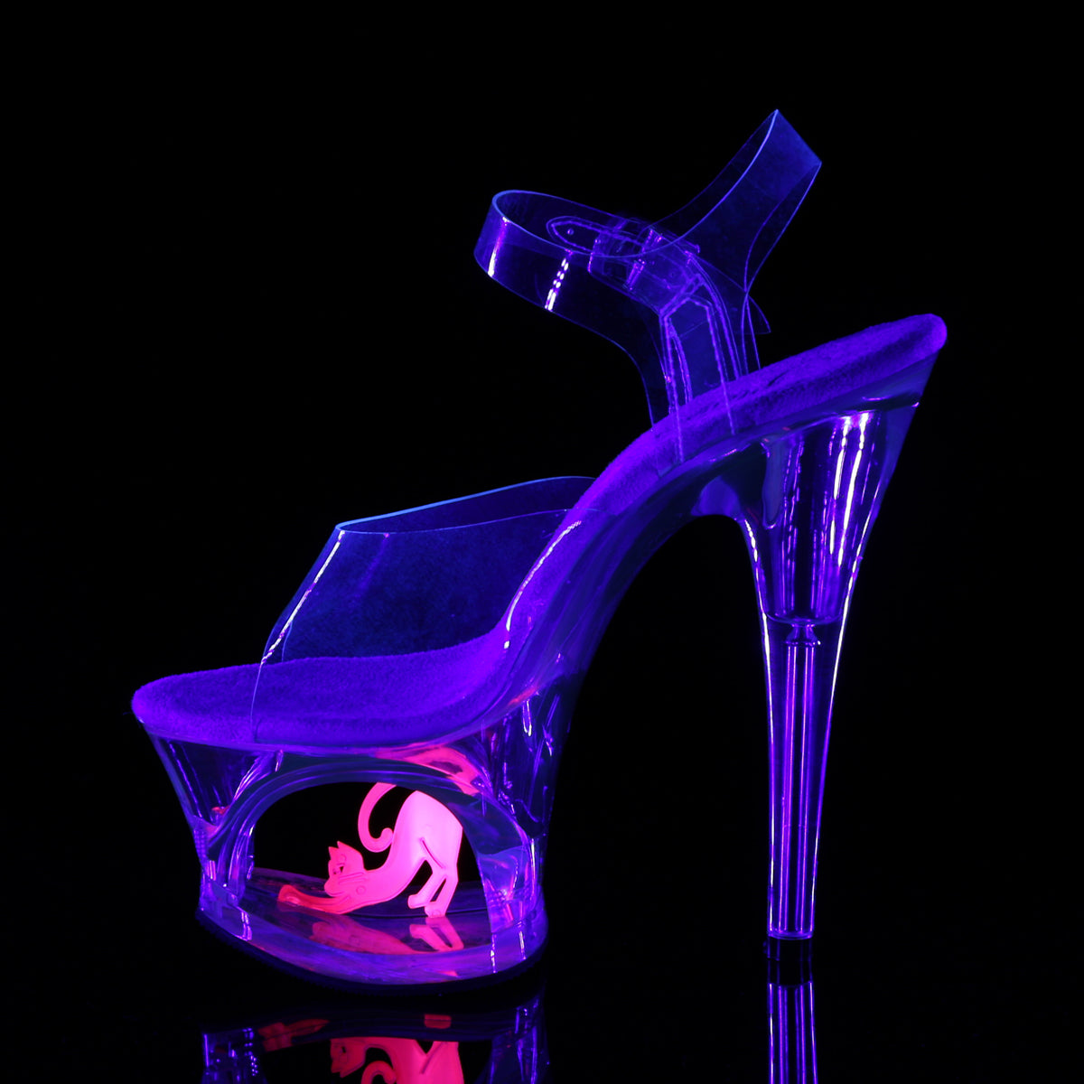 Pleaser Damen Sandalen MOON-708cat CLR / CLR-Neon Pink
