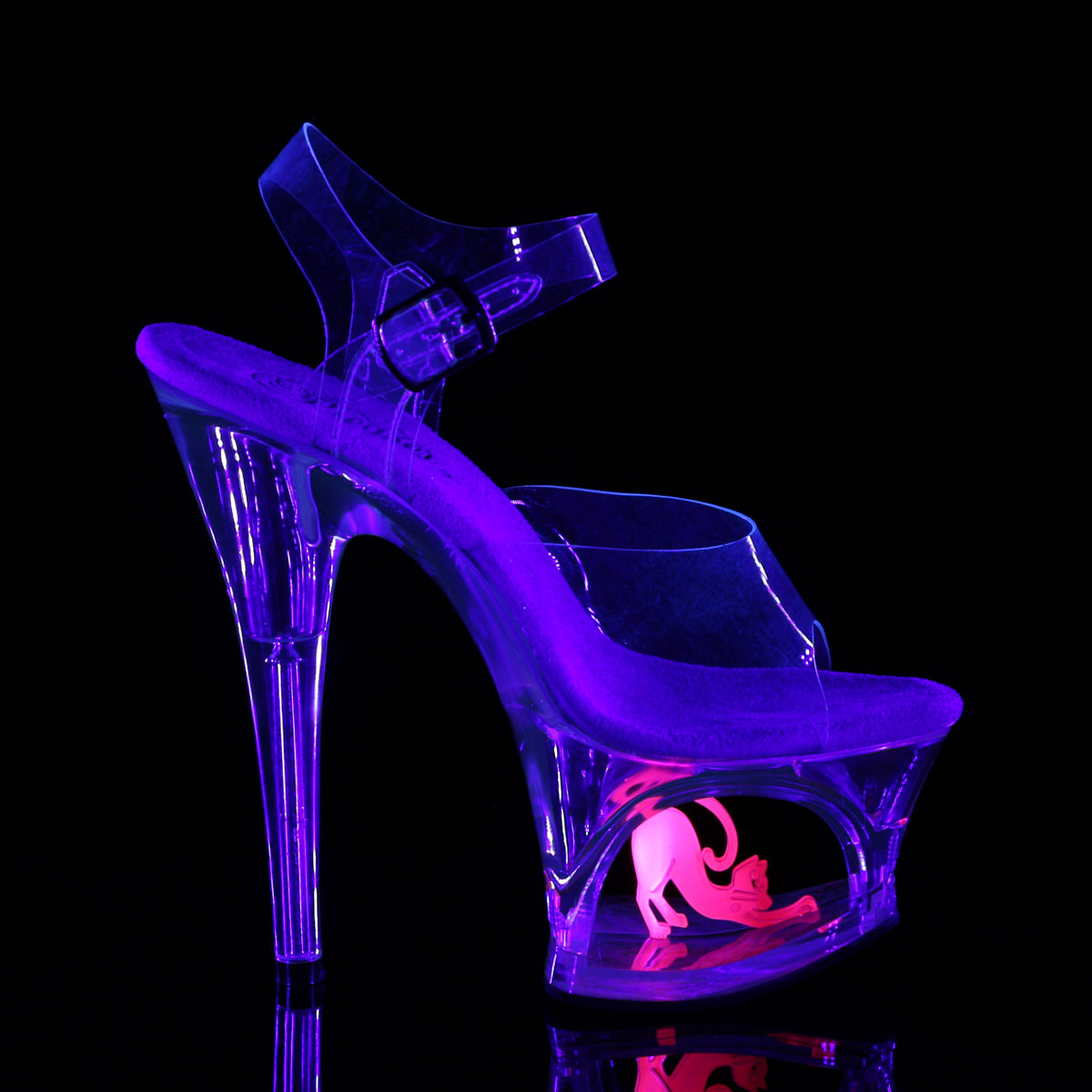 Pleaser Damen Sandalen MOON-708cat CLR / CLR-Neon Pink