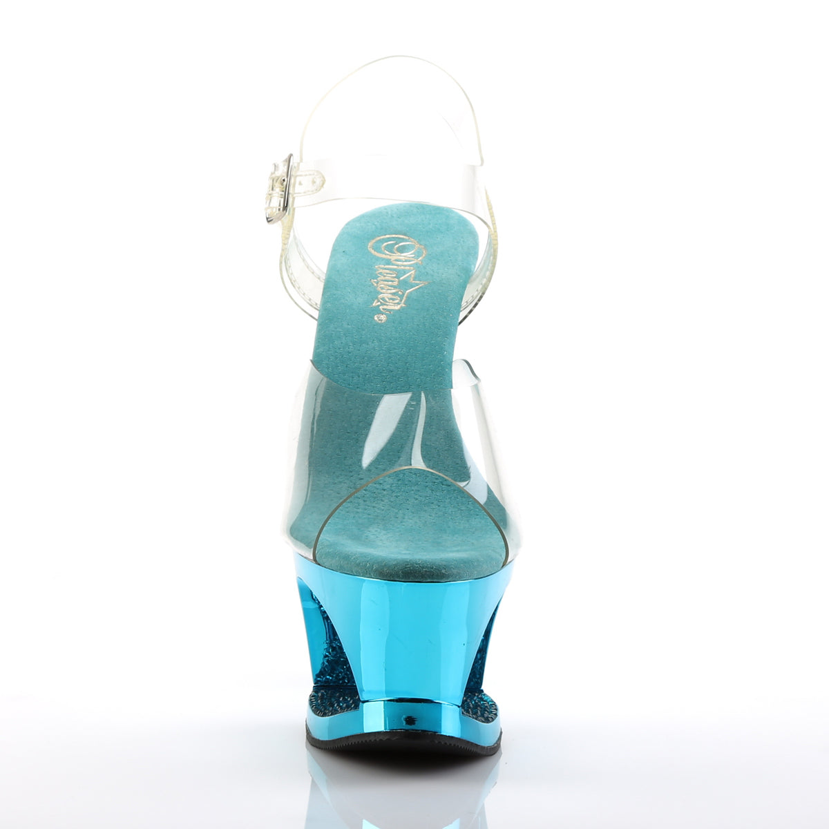 Pleaser Damen Sandalen MOON-708DMCH CLR / TURQUOISE Chrome