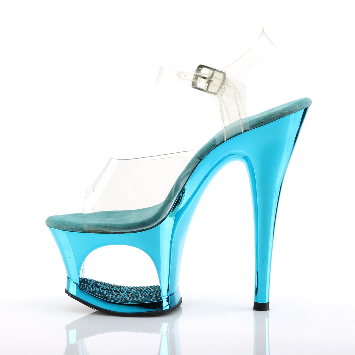 Pleaser Damen Sandalen MOON-708DMCH CLR / TURQUOISE Chrome