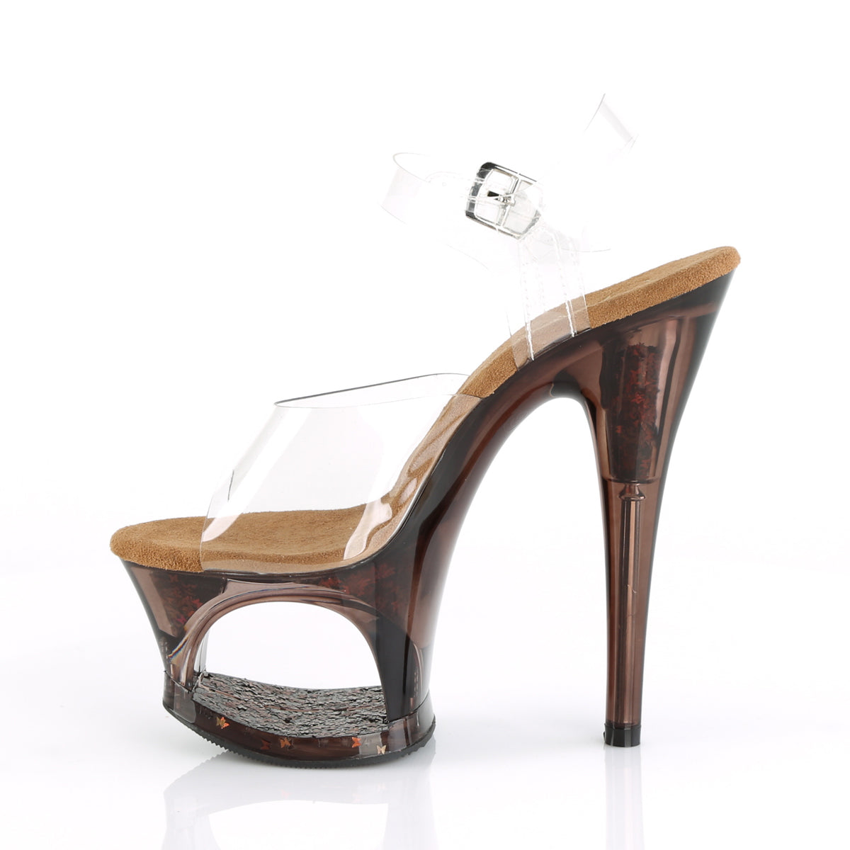 Pleaser Damen Sandalen MOON-708gft CLR / Bronze getönt
