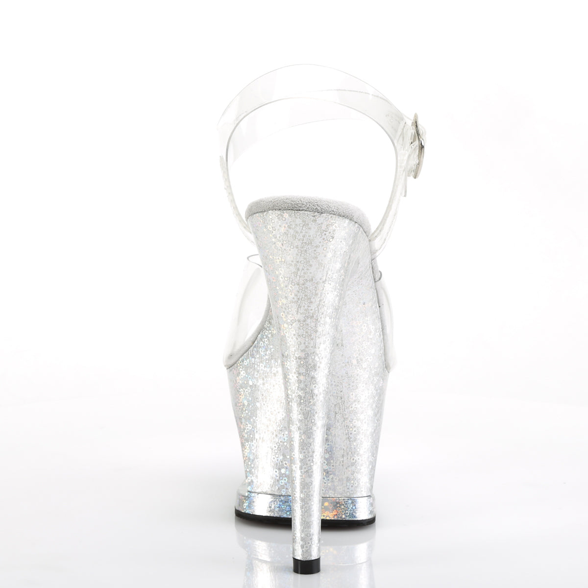 Pleaser Damen Sandalen MOON-708HB CLR / SLV-Hologramm