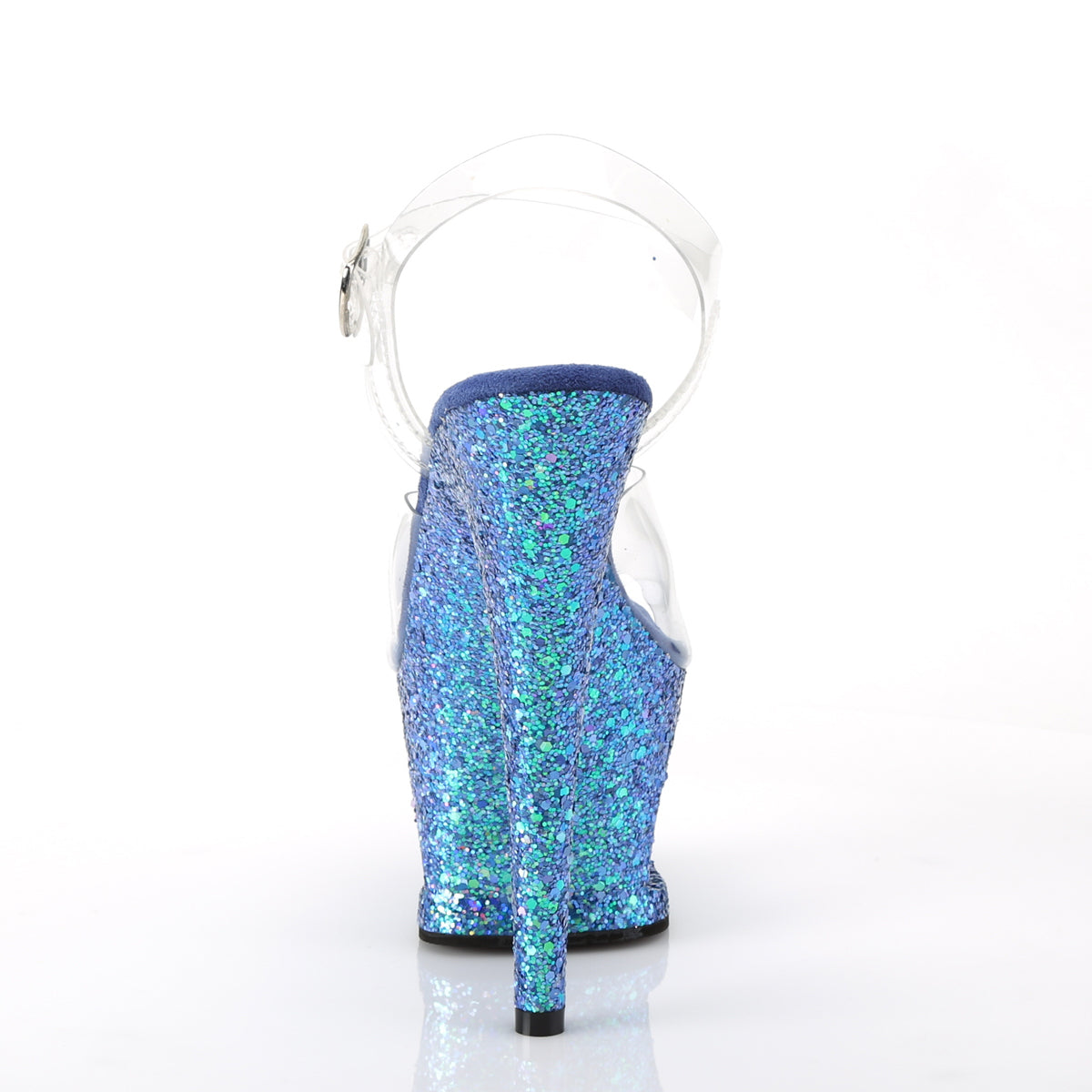 Pleaser Damen Sandalen MOON-708lg CLR / Blue Multi Glitter