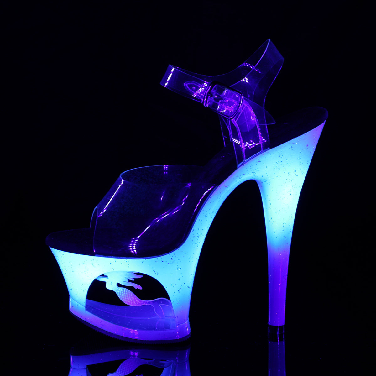 Pleaser Damen Sandalen MOON-708Mer CLR / Blue Ombre