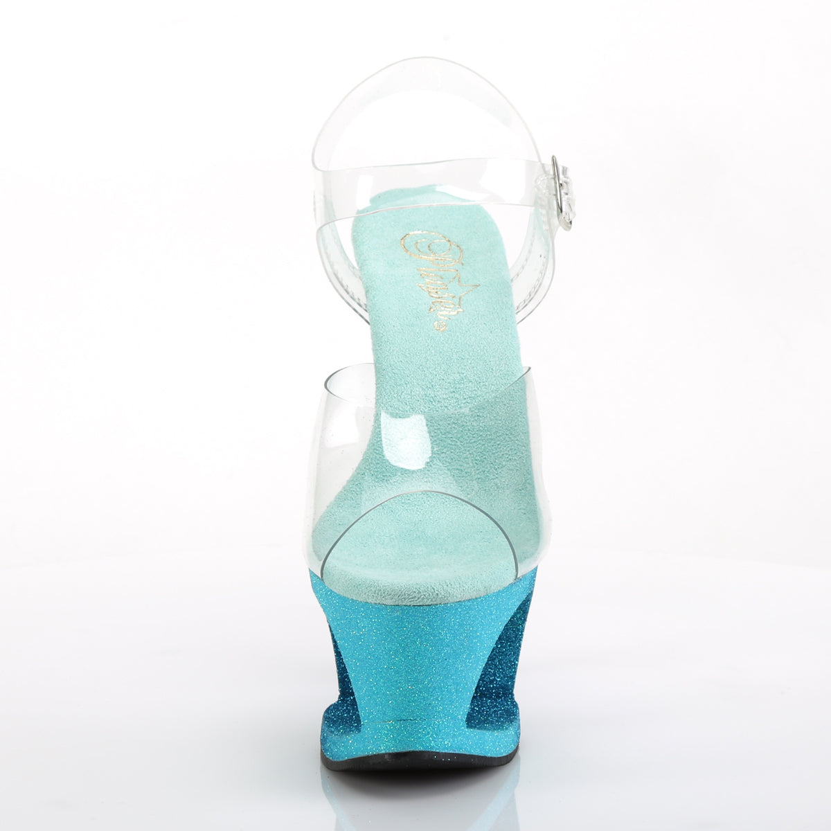 Pleaser Damen Sandalen MOON-708ombre CLR / Aqua-Blue Ombre