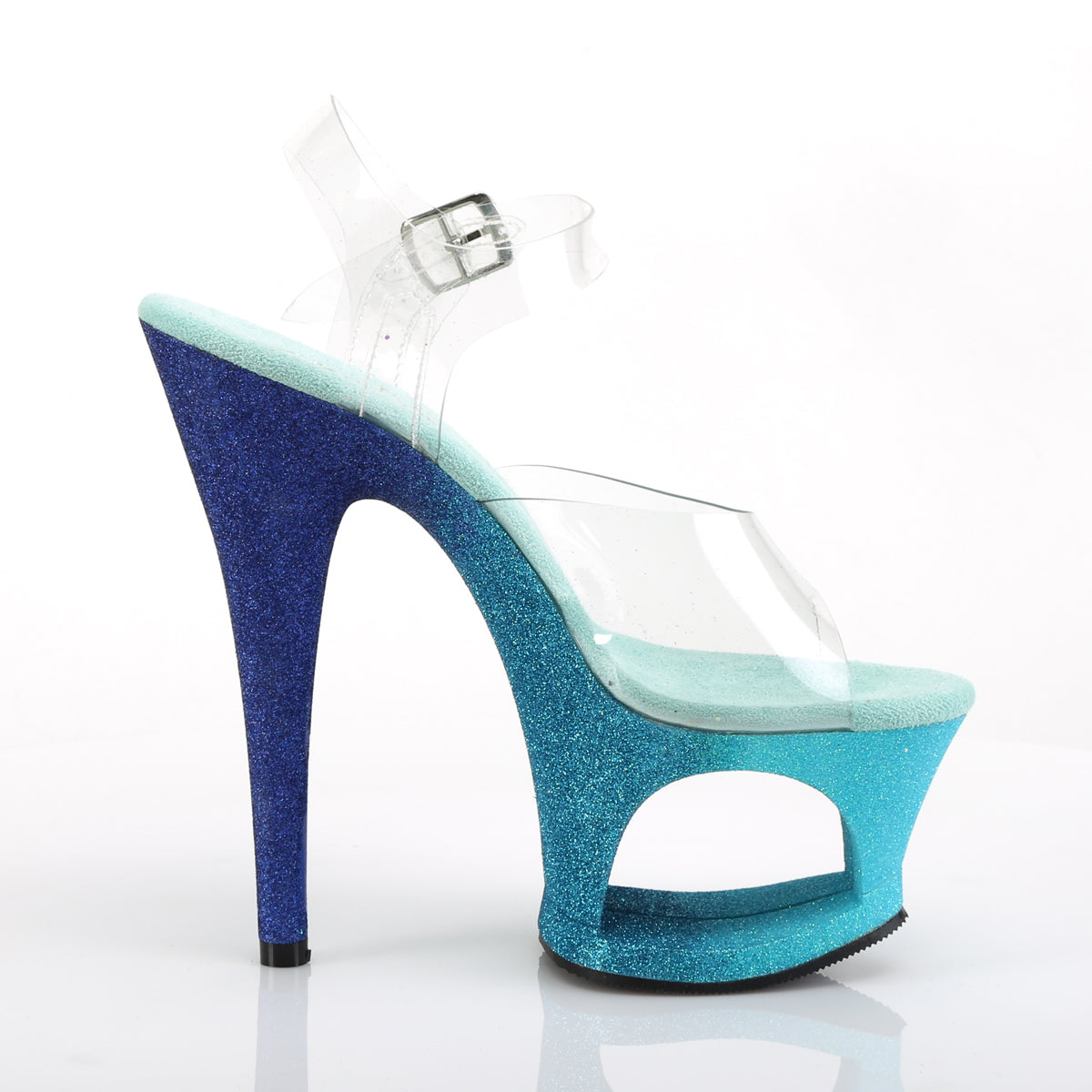 Pleaser Damen Sandalen MOON-708ombre CLR / Aqua-Blue Ombre