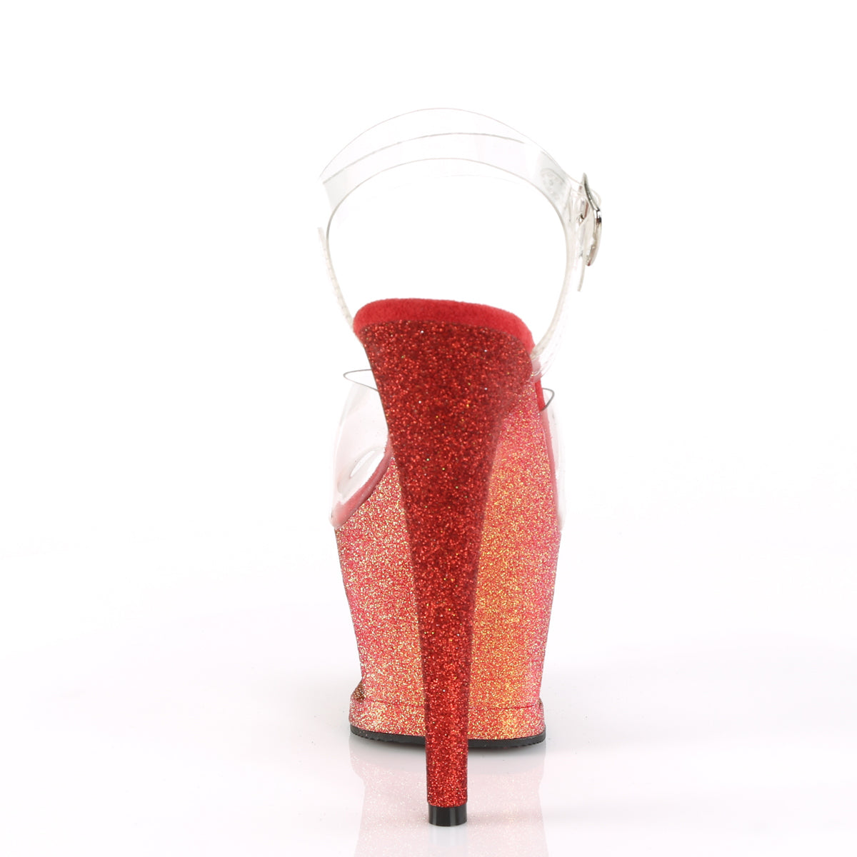 Pleaser Damen Sandalen MOON-708ombre clr / rose gold-red ombre