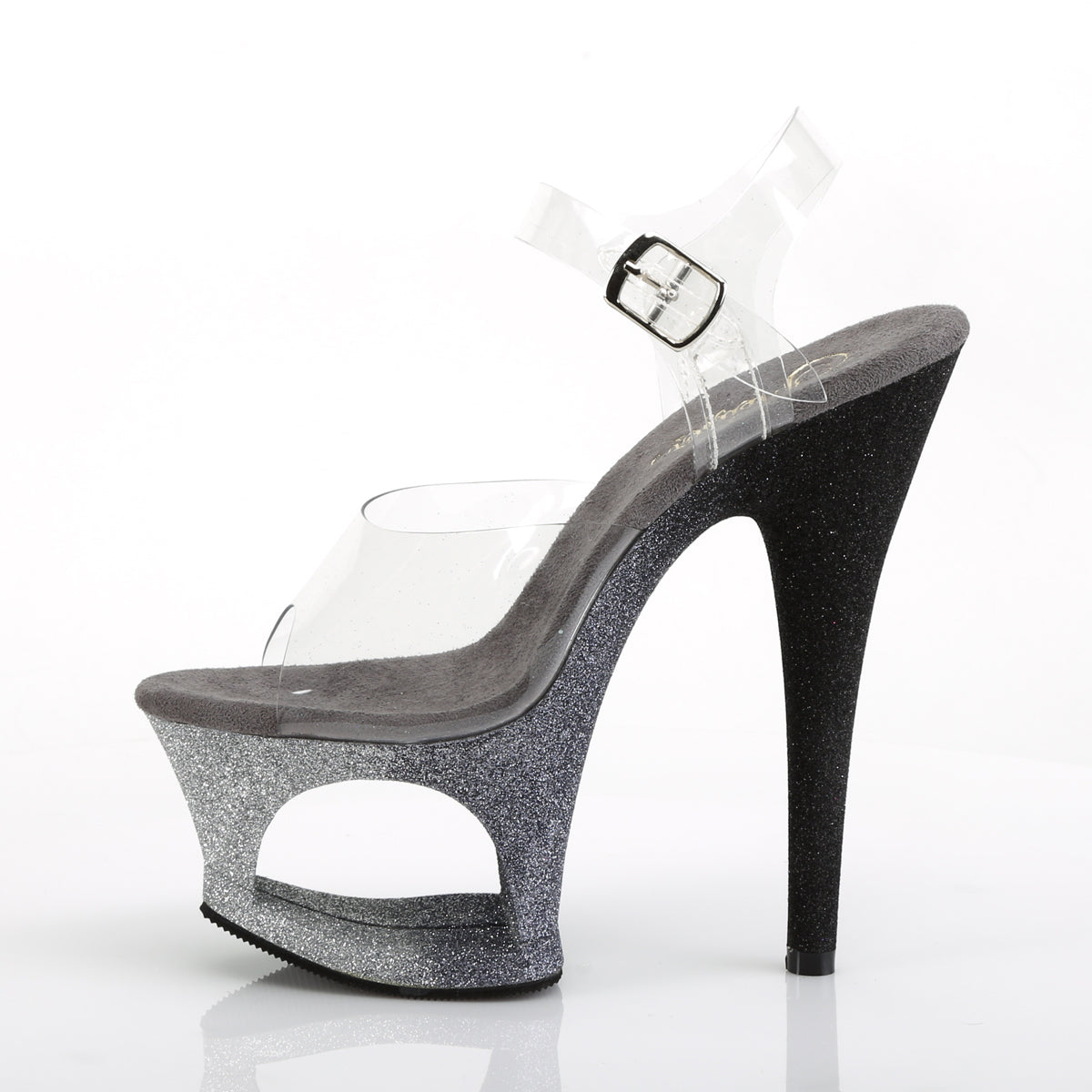 Pleaser Damen Sandalen MOON-708ombre CLR / SLV-BLK Ombre