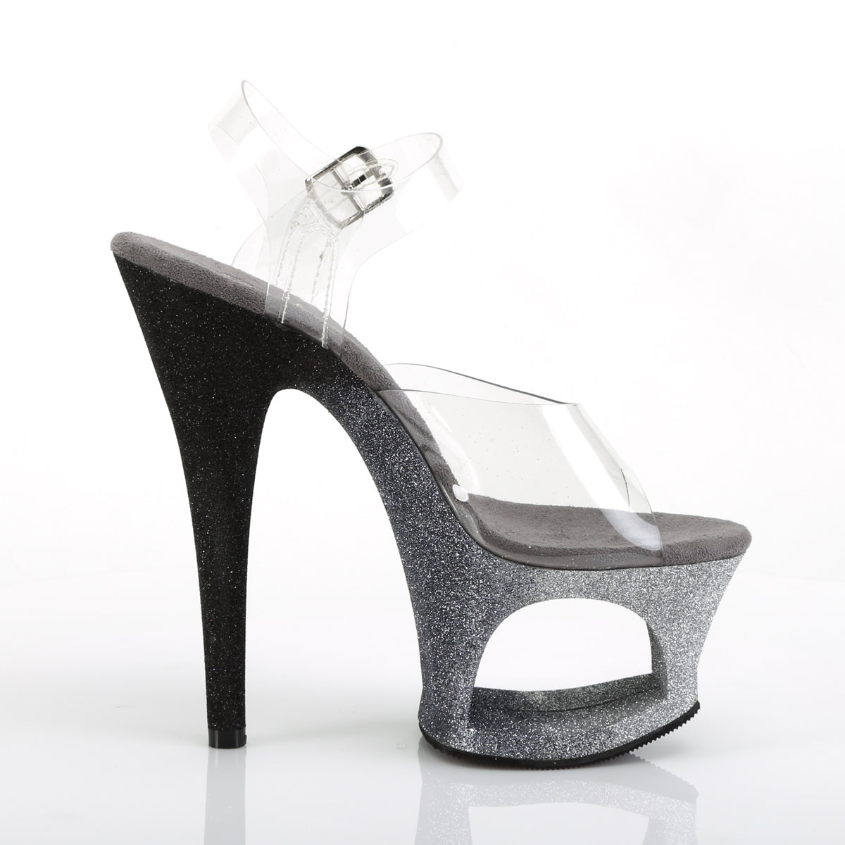 Pleaser Damen Sandalen MOON-708ombre CLR / SLV-BLK Ombre