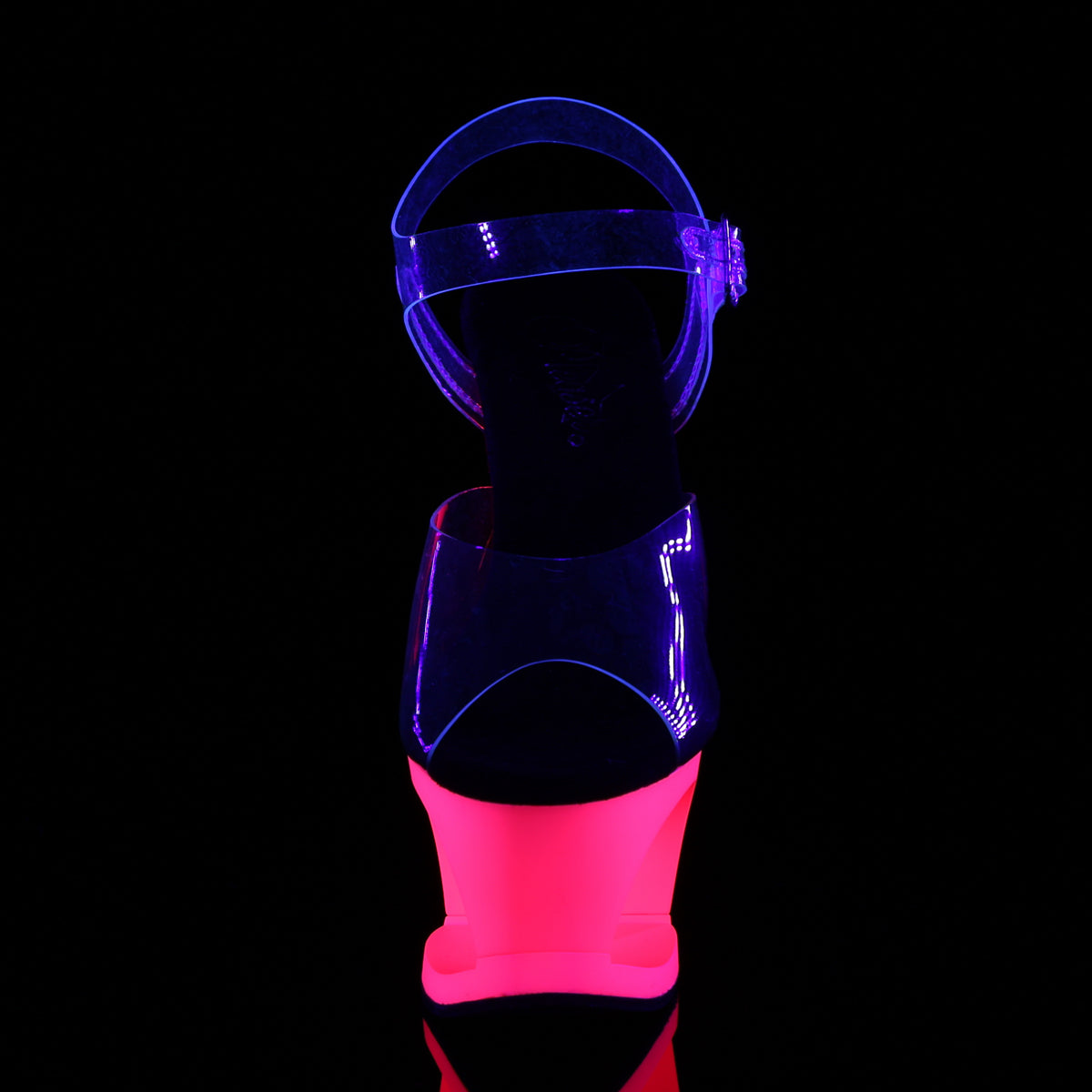 Pleaser Damen Sandalen MOON-708UV CLR / Neon H. Pink
