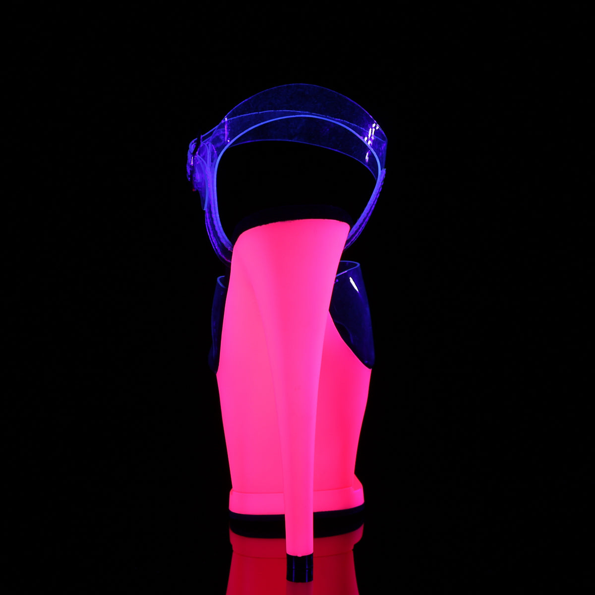 Pleaser Damen Sandalen MOON-708UV CLR / Neon H. Pink