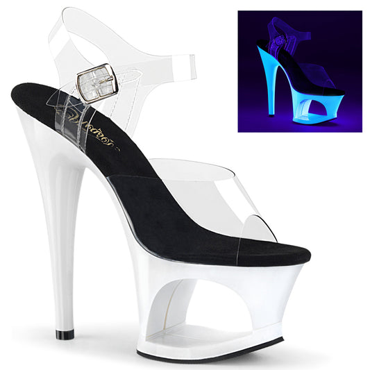 Pleaser Damen Sandalen MOON-708uv CLR / Neon White
