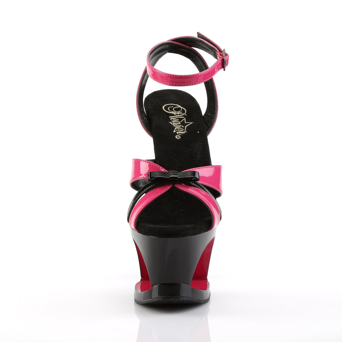 Pleaser Damen Sandalen MOON-728 H. Pink-BLK Pat / BLK