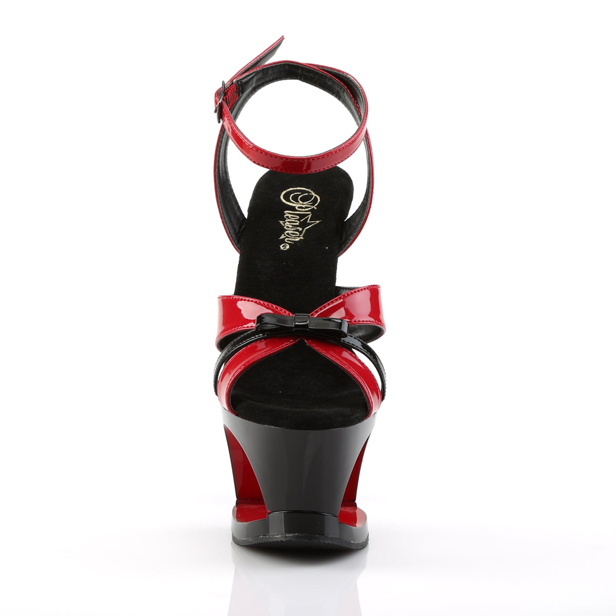 Pleaser Damen Sandalen MOON-728 rot-black pat / black