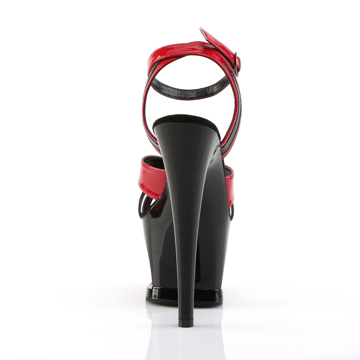 Pleaser Damen Sandalen MOON-728 rot-black pat / black