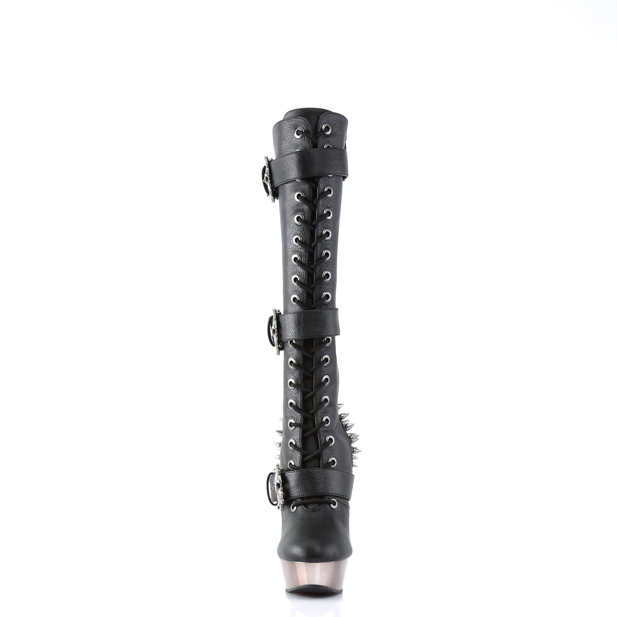 DemoniaCult Frauenstiefel MUERTO-2028 BLK Vegan Leder/Zinn Chrom