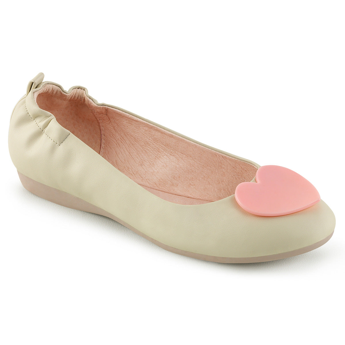Pin Up Couture Frauenpumpen OLIVE-05 Creme-Kunstleder