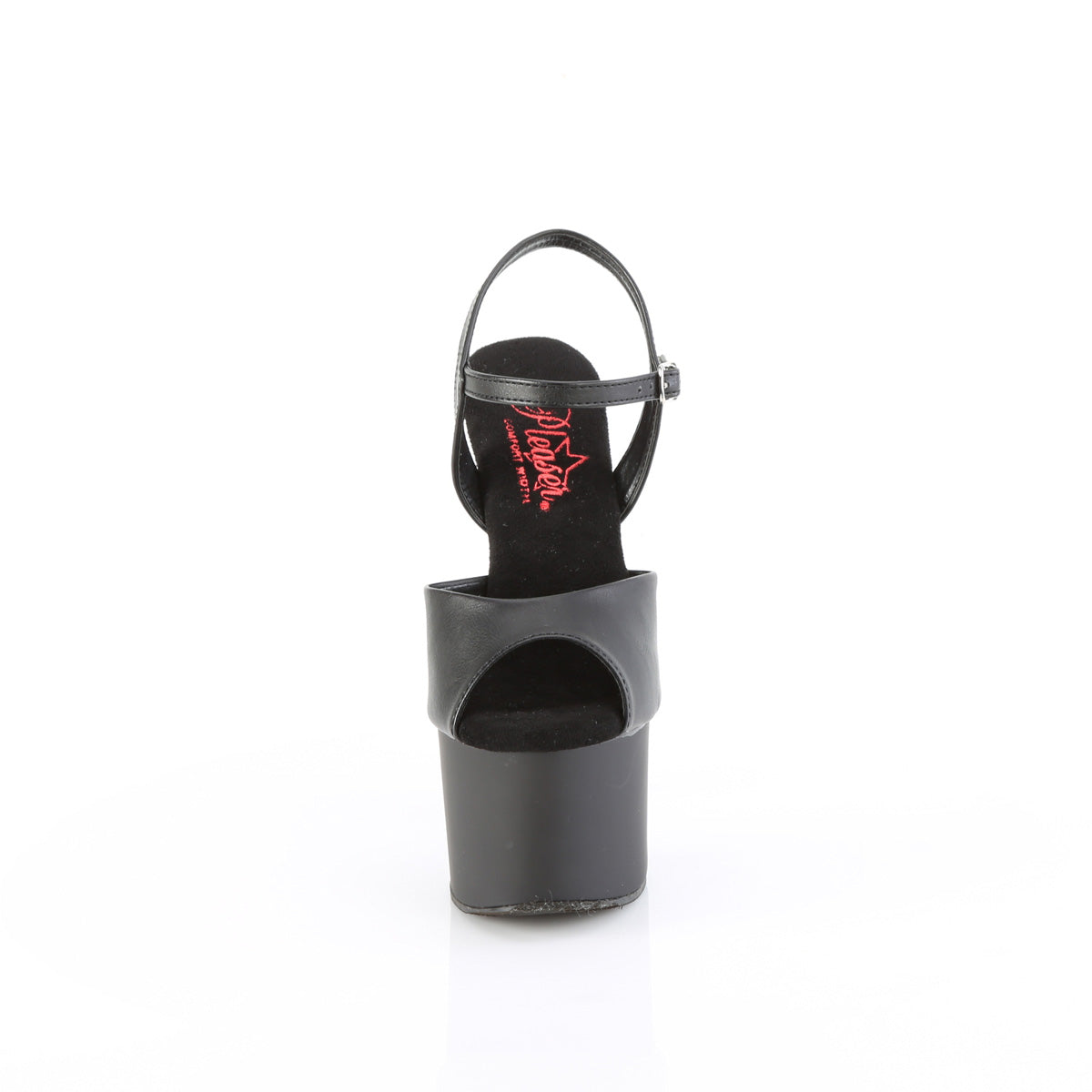 Pleaser PASSION-709 BLK FAUX LE/BLK MATTE