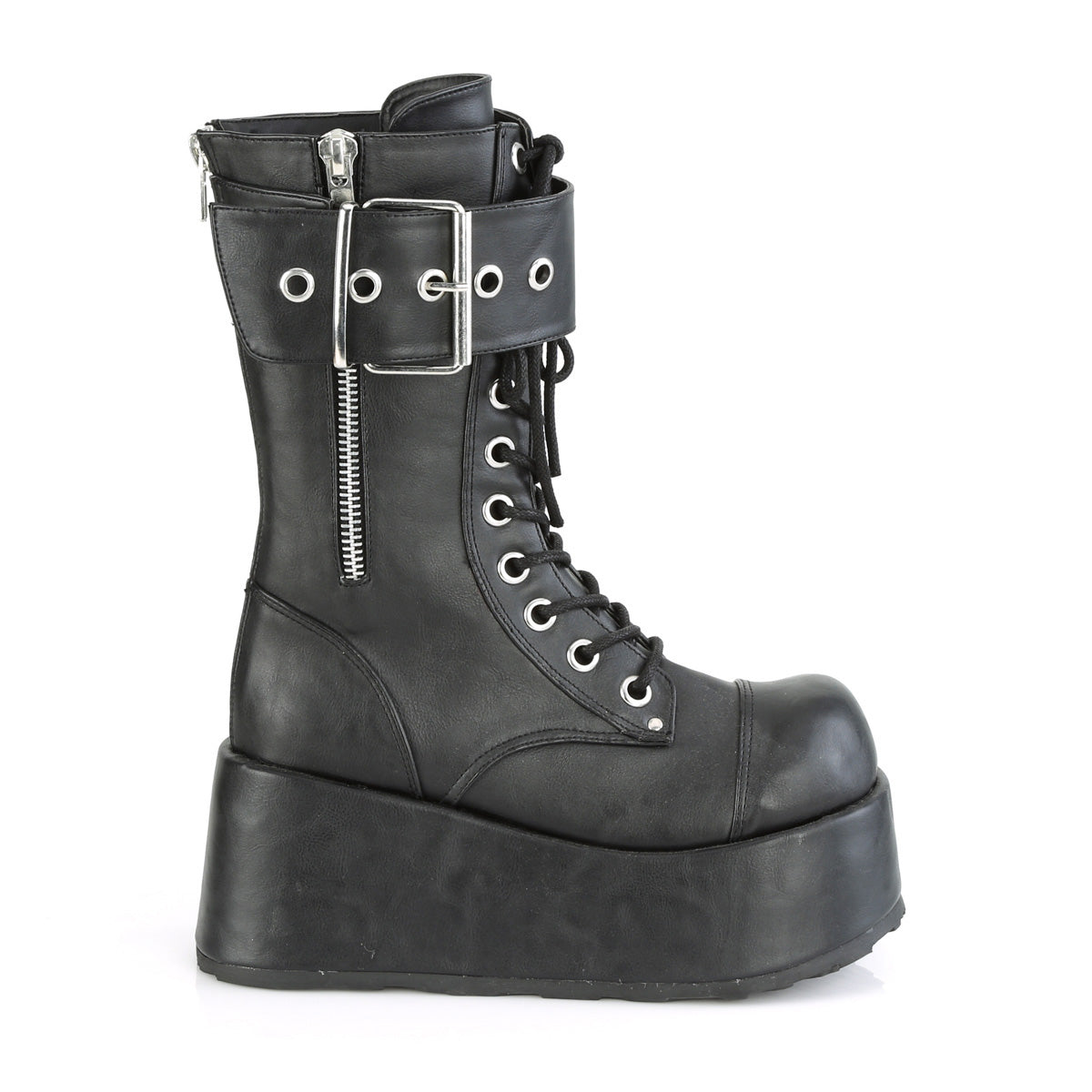 DemoniaCult Mens Boots PETROL-150 Blk Vegan Leather