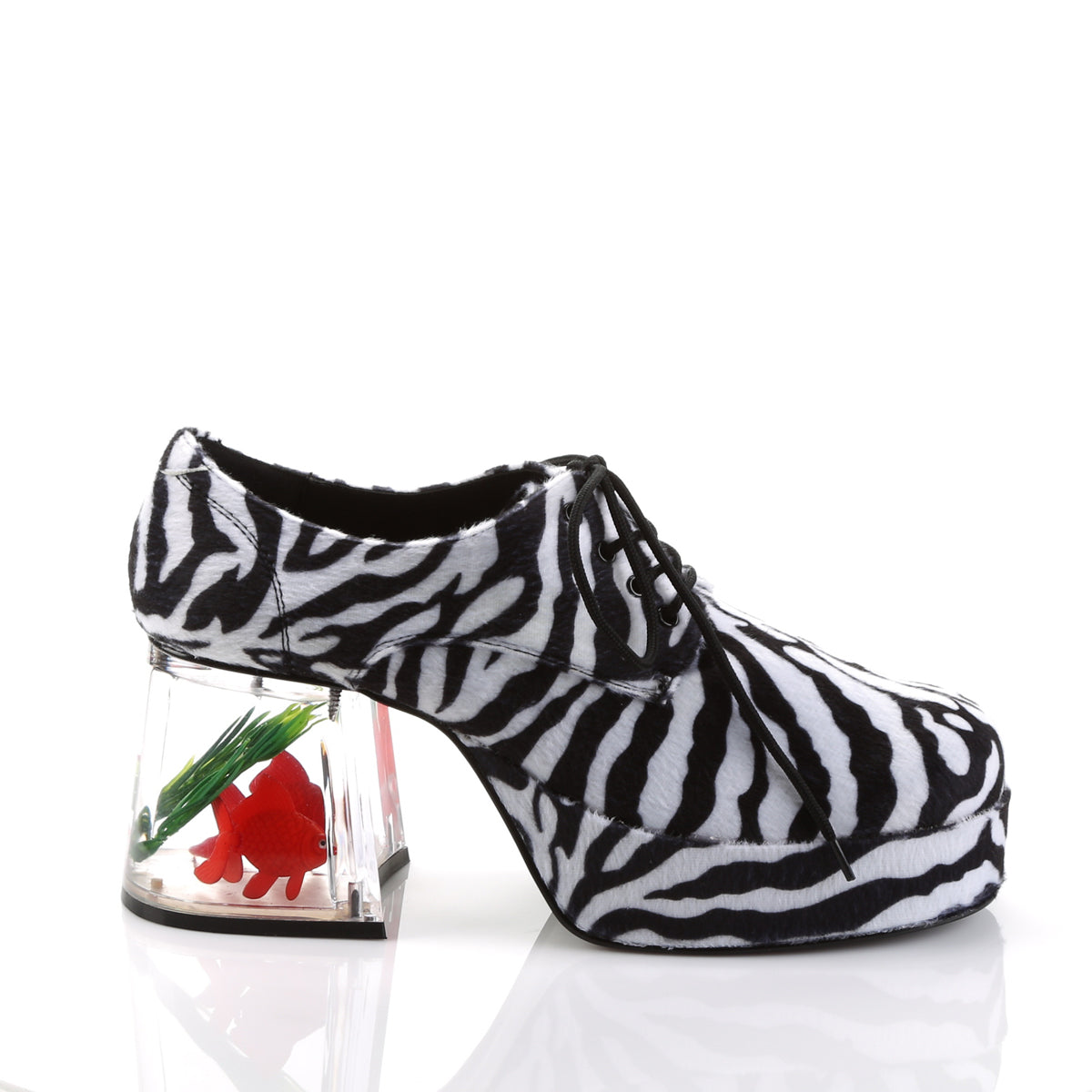 Funtasma Mens Low Shoe PIMP-02 Zebra Fur