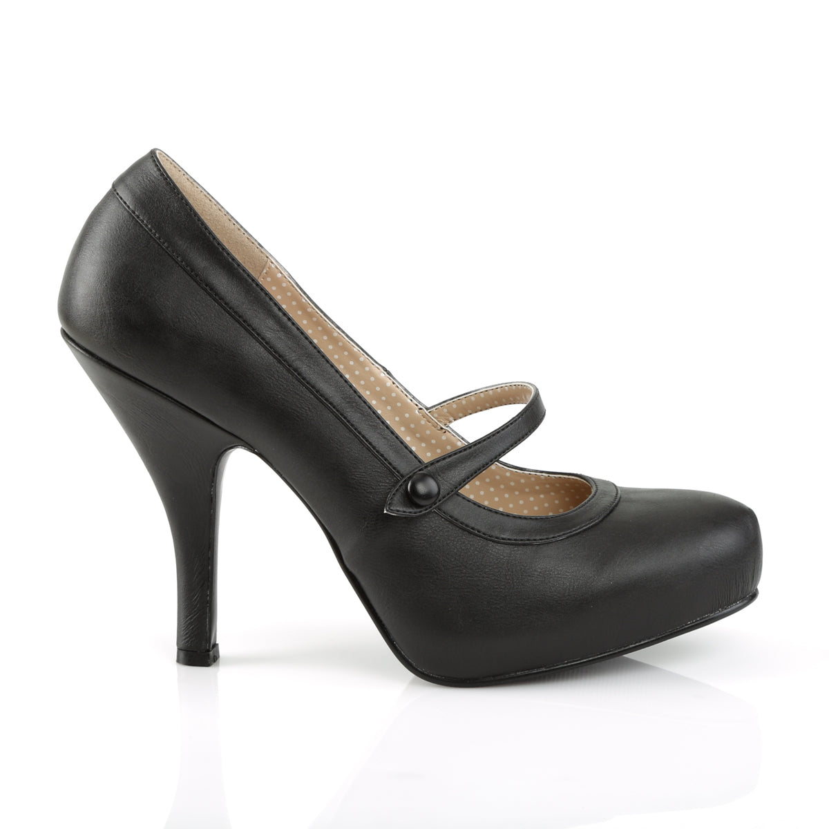 Pleaser Pink Label Womens Pumps PINUP-01 Blk Faux Leather