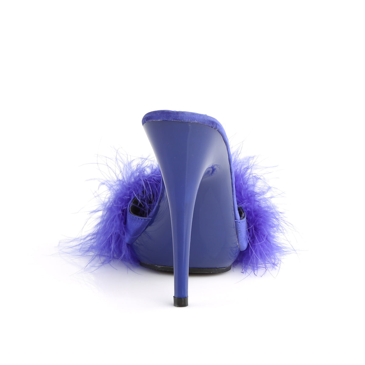 Fabulicious Damen Sandalen POISE-501f Blauer Satin-Marabou-Pelz / Blau
