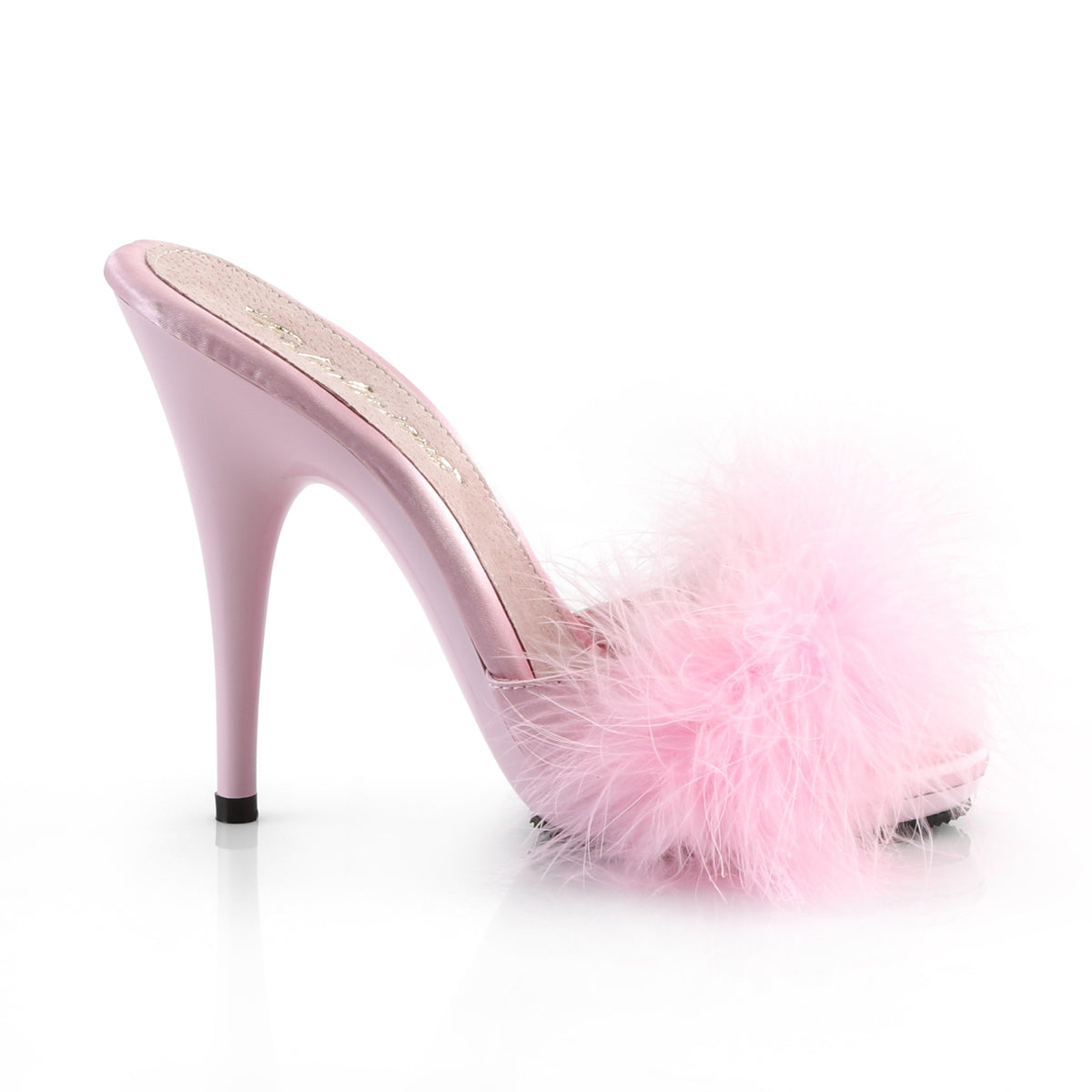 Fabulicious Damen Sandalen POISE-501f B. Rosa Satin-Marabou-Fur / b. Rosa
