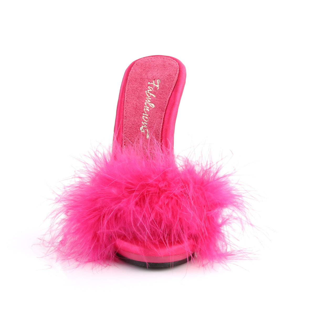 Fabulicious Damen Sandalen POISE-501f H. Rosa Satin-Marabou-Fur / h. Rosa