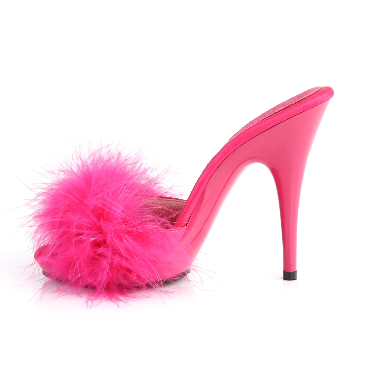 Fabulicious Damen Sandalen POISE-501f H. Rosa Satin-Marabou-Fur / h. Rosa