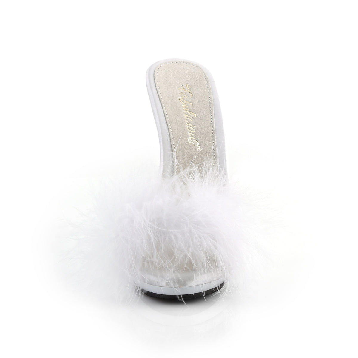 Fabulicious Damen Sandalen POISE-501f WHT SATIN-MARABOU PELL / WHT