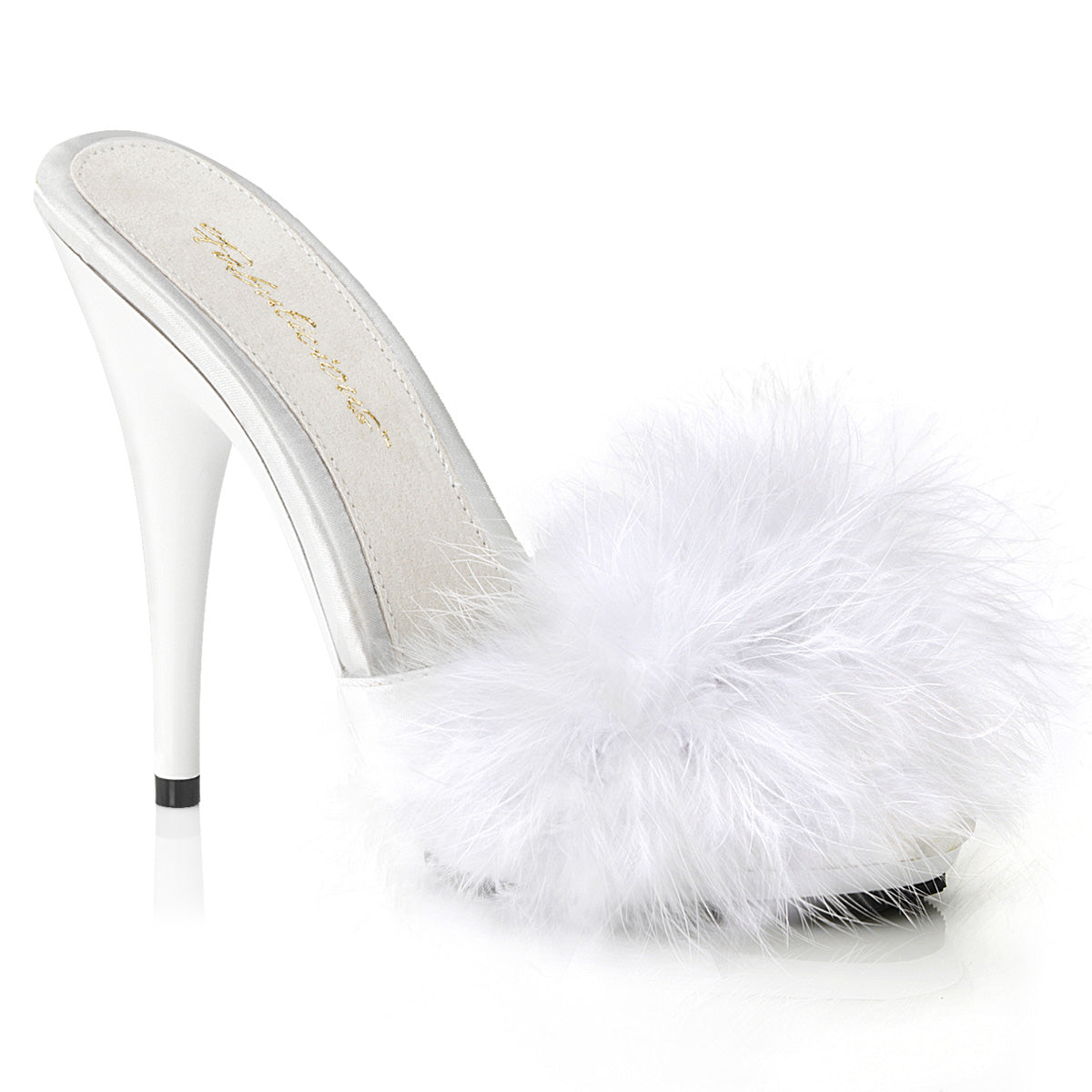 Fabulicious Damen Sandalen POISE-501f WHT SATIN-MARABOU PELL / WHT