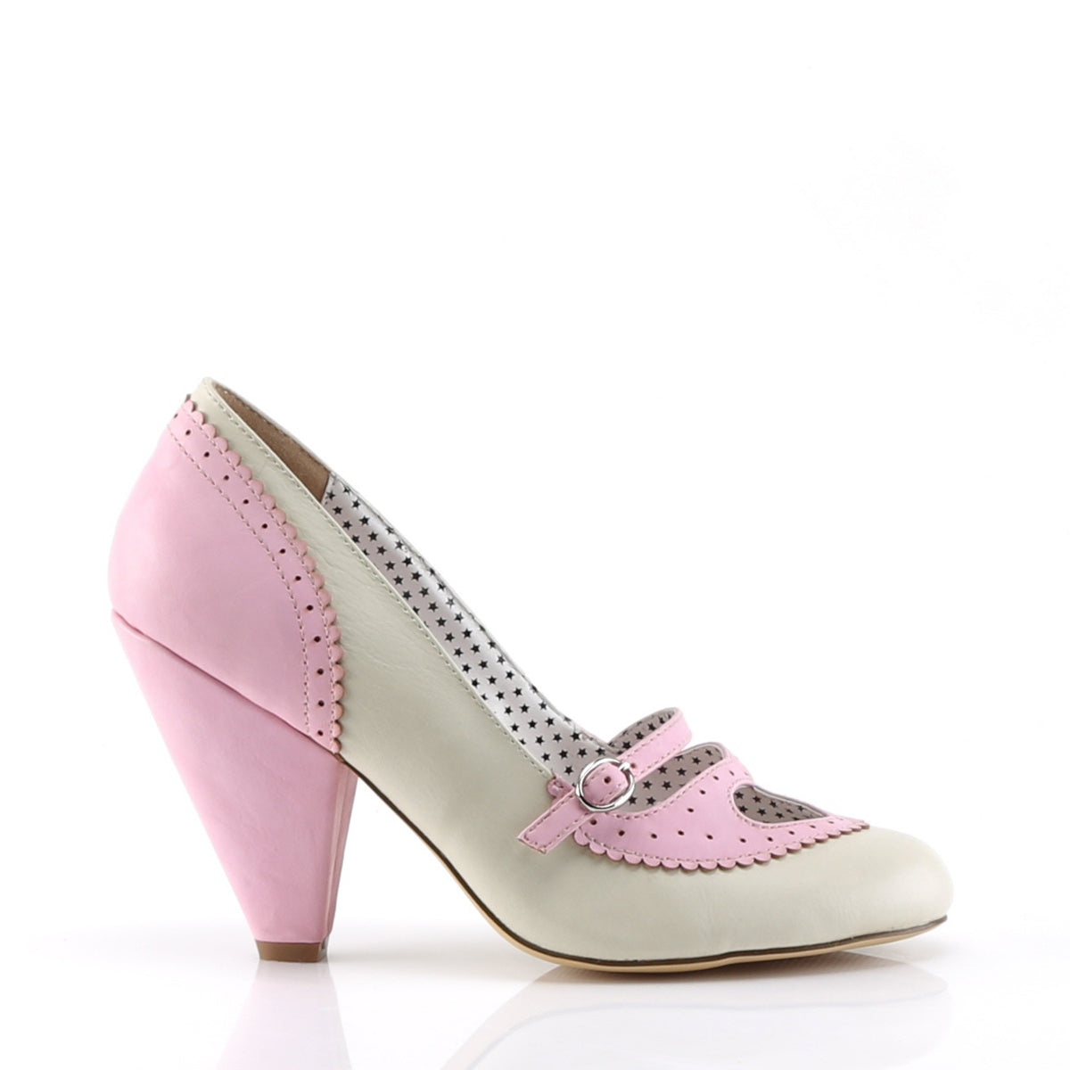 Pin Up Couture Frauenpumpen POPPY-18 B. Pink-Crem-Kunstleder