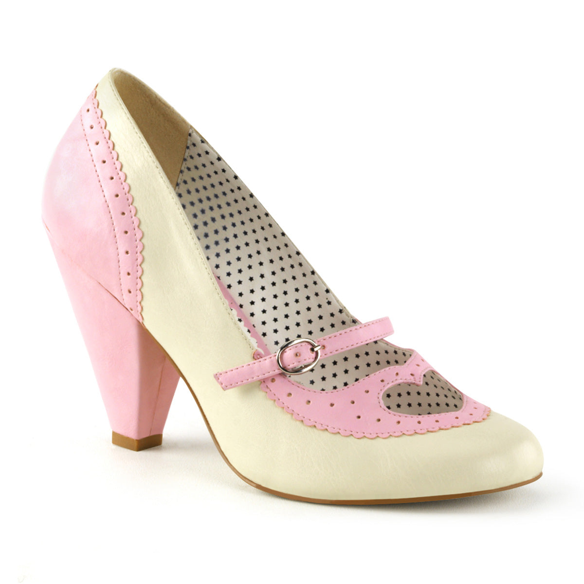 Pin Up Couture Frauenpumpen POPPY-18 B. Pink-Crem-Kunstleder