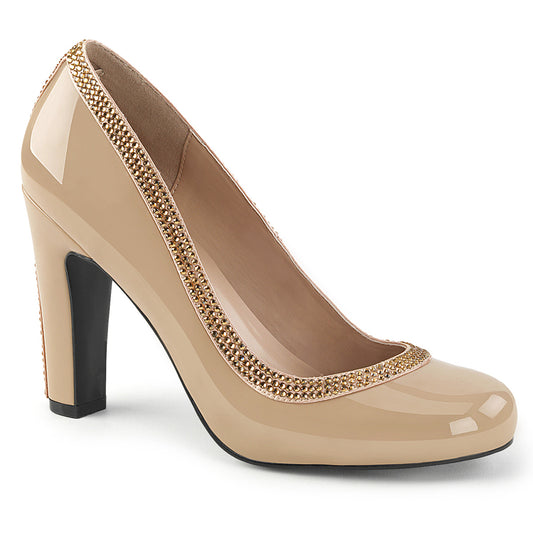 Pleaser Pink Label Frauenpumpen QUEEN-04 Cream Pat.
