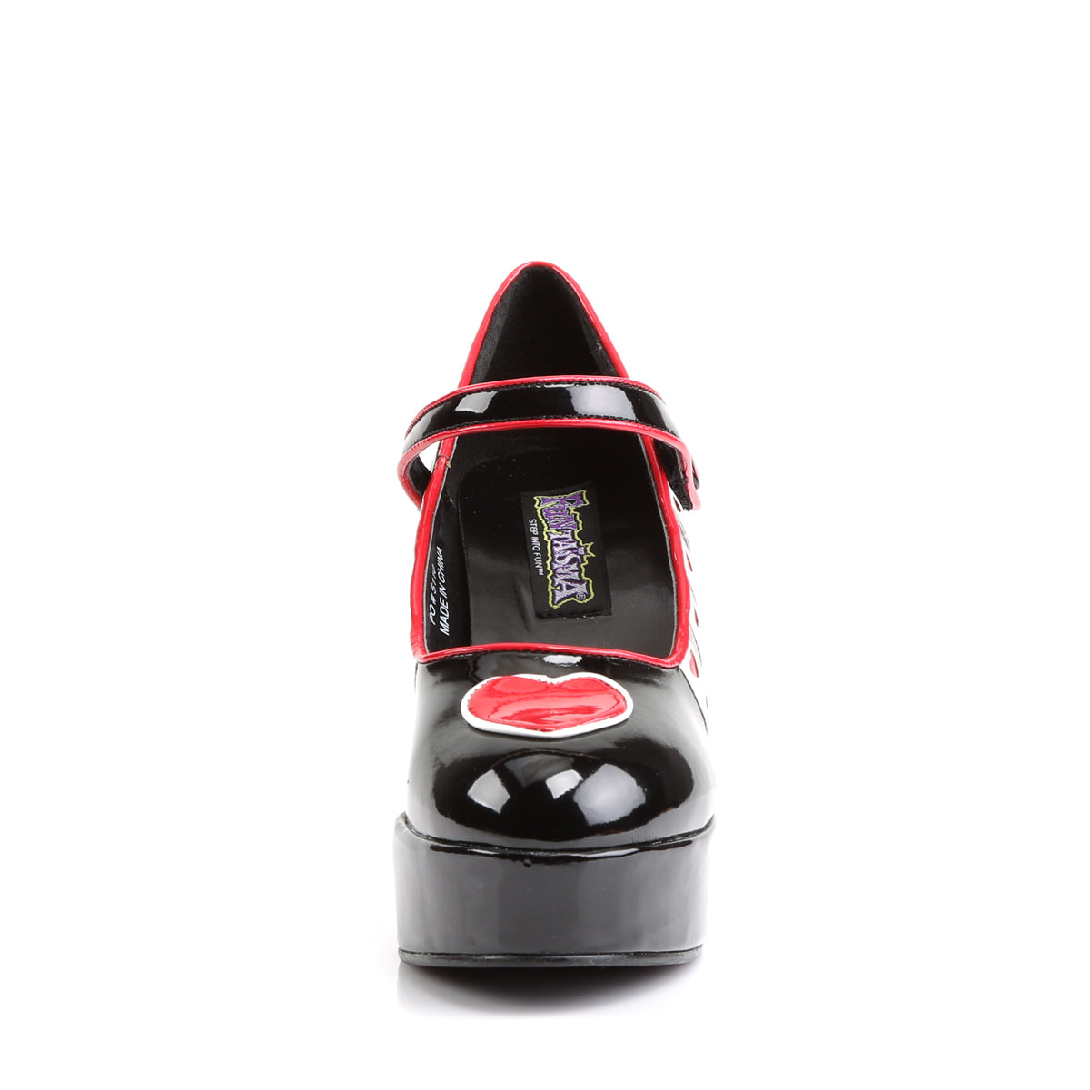 Funtasma Frauenpumpen Queen-55 BLK-WHT-Red Pat
