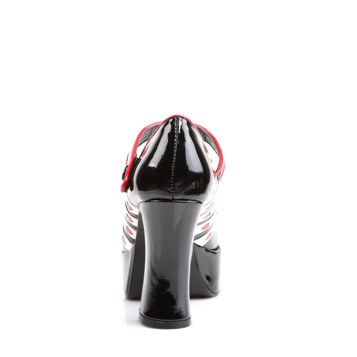 Funtasma Frauenpumpen Queen-55 BLK-WHT-Red Pat
