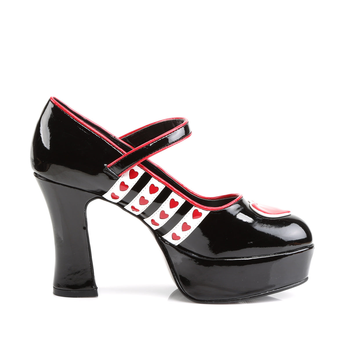 Funtasma Frauenpumpen Queen-55 BLK-WHT-Red Pat