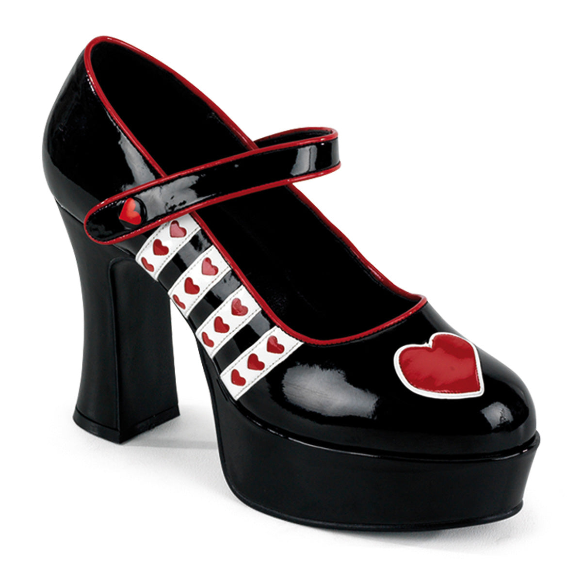 Funtasma Frauenpumpen Queen-55 BLK-WHT-Red Pat