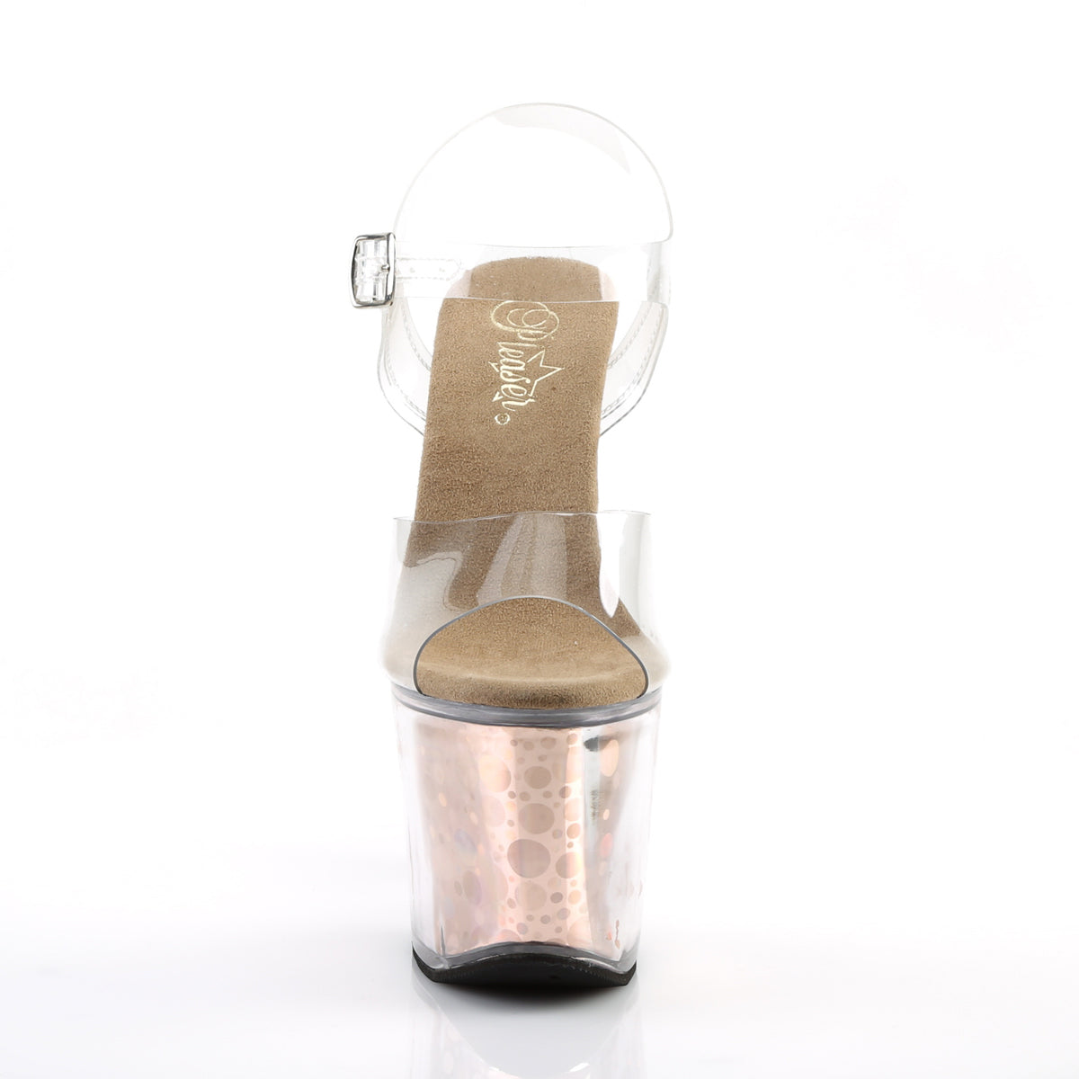 Pleaser Damen Sandalen RADIANT-708BHG CLR / Bronze-Hologramm