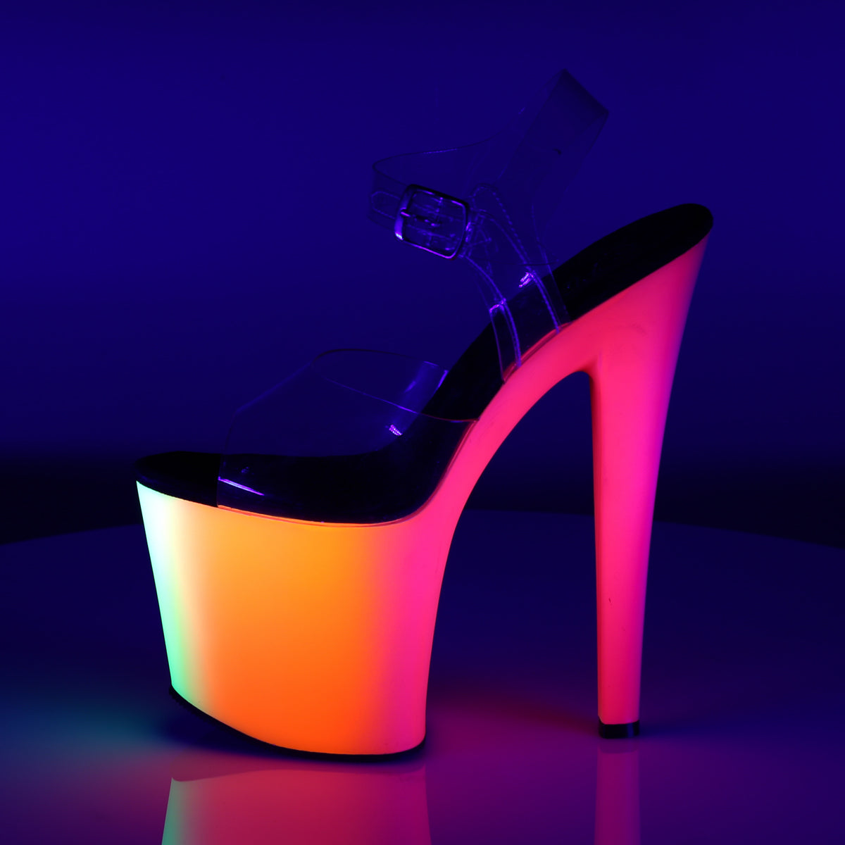 Pleaser Damen Sandalen RAINBOW-708UV CLR / Neon Multi