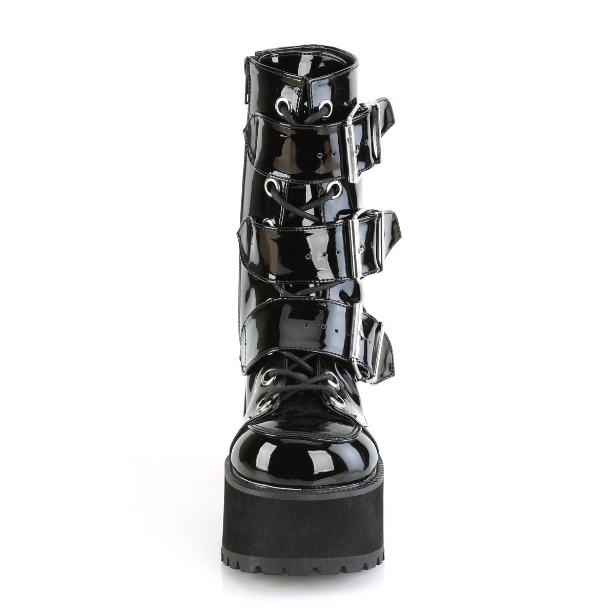 DemoniaCult Damenknöchelstiefel RANGER-308 BLK Patent
